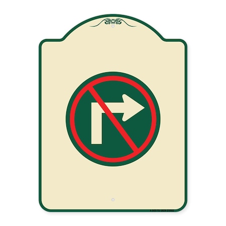 Signmission No Right Turn Graphic Only Heavy-Gauge Aluminum Architectural Sign, 24" x 18", TG-1824-23592 A-DES-TG-1824-23592